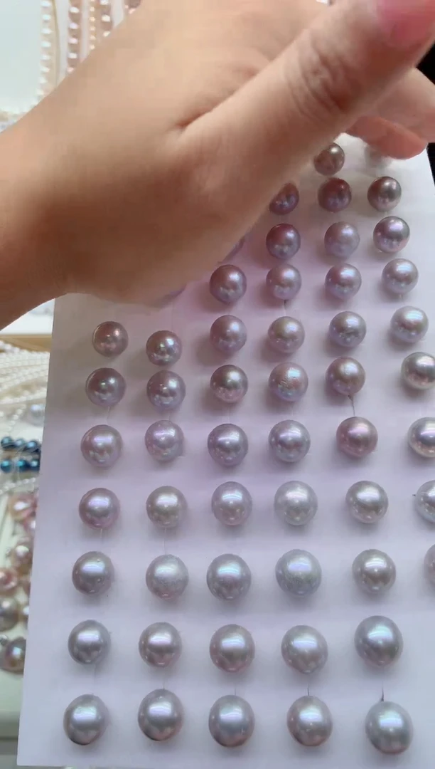 银S925镶嵌淡水珍珠耳钉多样性发其一，非无暇