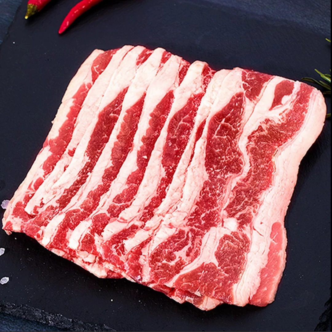 澳洲安格斯肥牛谷饲 300天原切雪花肥牛片牛肉片牛肉卷
