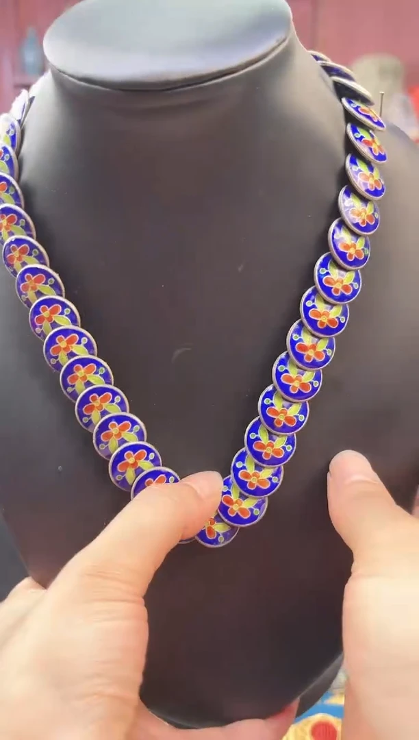 非遗景泰蓝锁骨项链