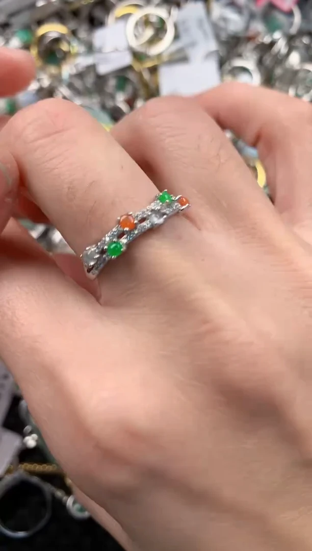 银S925镶嵌戒指翡翠111   6