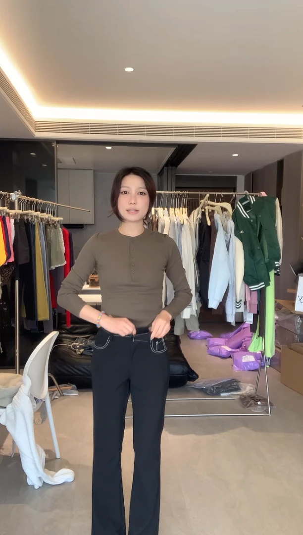 L码清仓微喇羊毛西裤L码