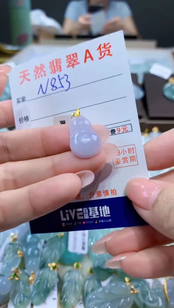 颈饰18K金镶嵌翡翠天然翡翠A货挂件