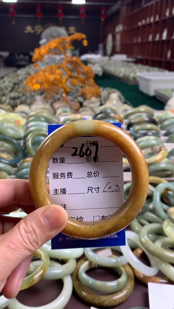 未镶嵌蛇纹石玉手镯2607