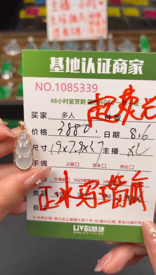 翡翠18K金镶嵌颈饰多人