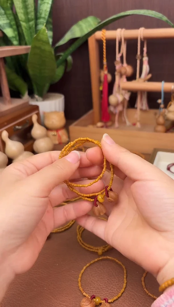 手串桃核三圈好运莲莲竹节跑环