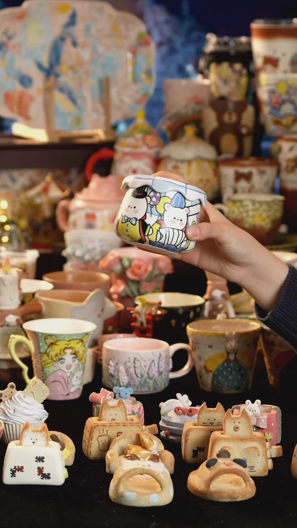 其他陶吉**卷景德镇釉下彩手绘设计师款陶瓷