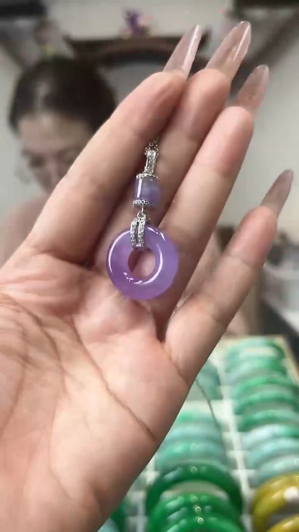 【闪购商品】砖雕a33 冰紫平安扣吊坠