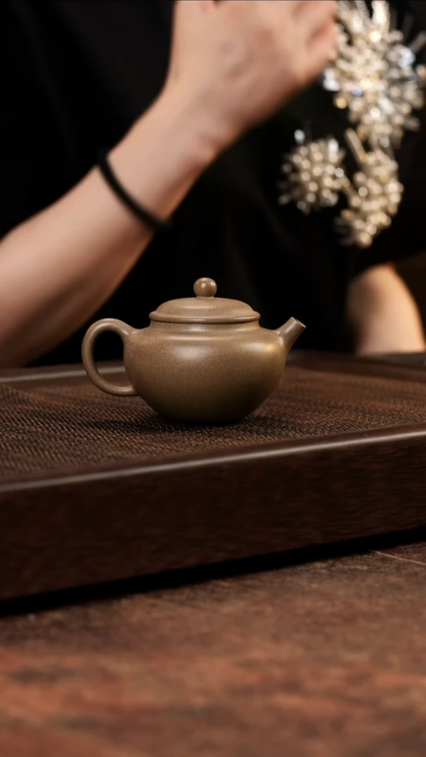 茶壶紫砂青段锦鼓