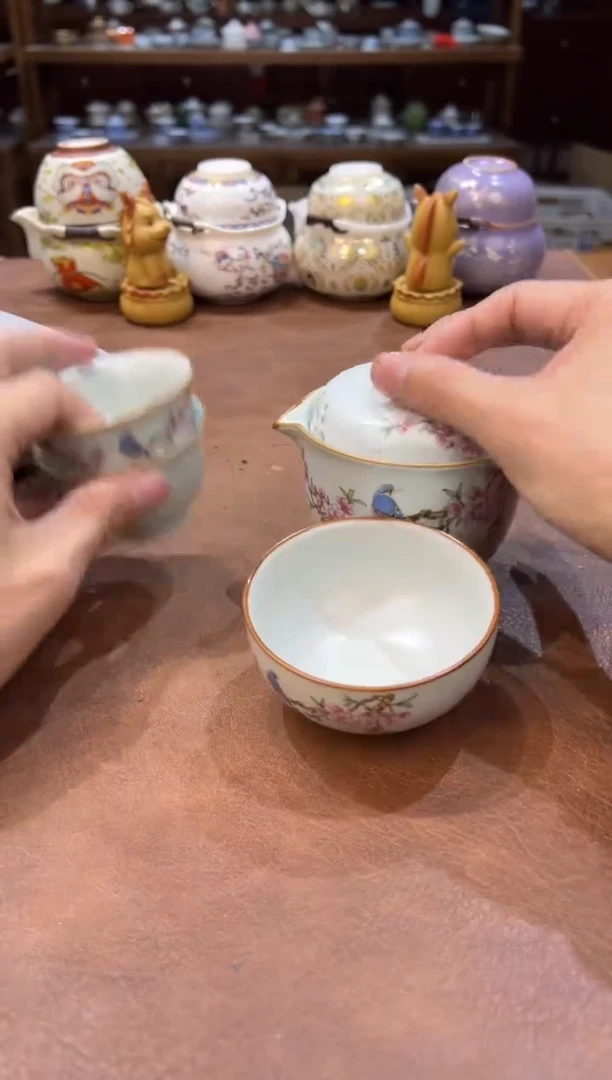 真的很便宜超好看会开片的旅行茶具