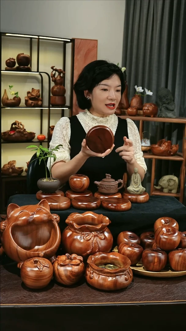 木12公分MB061-1福鼓底座摆件小号微瑕随缘发其一3015