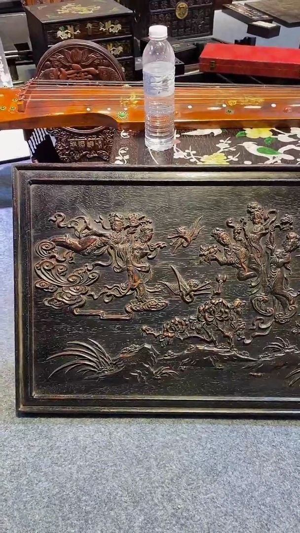 木紫檀雕刻板一物一拍