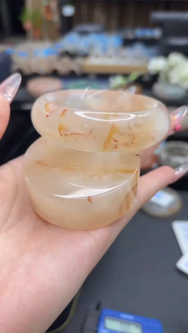 未镶嵌手镯石英质玉55(58圈赠送镯心)