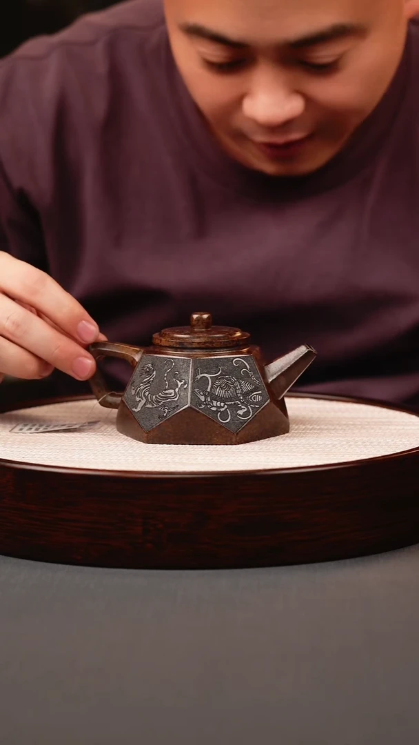 茶壶紫砂龙背青柴烧砖石
