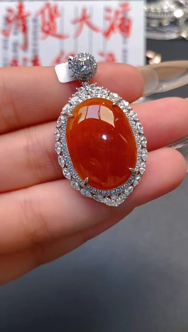 【闪购商品】翡翠耳饰银S925镶嵌天然A货翡翠1