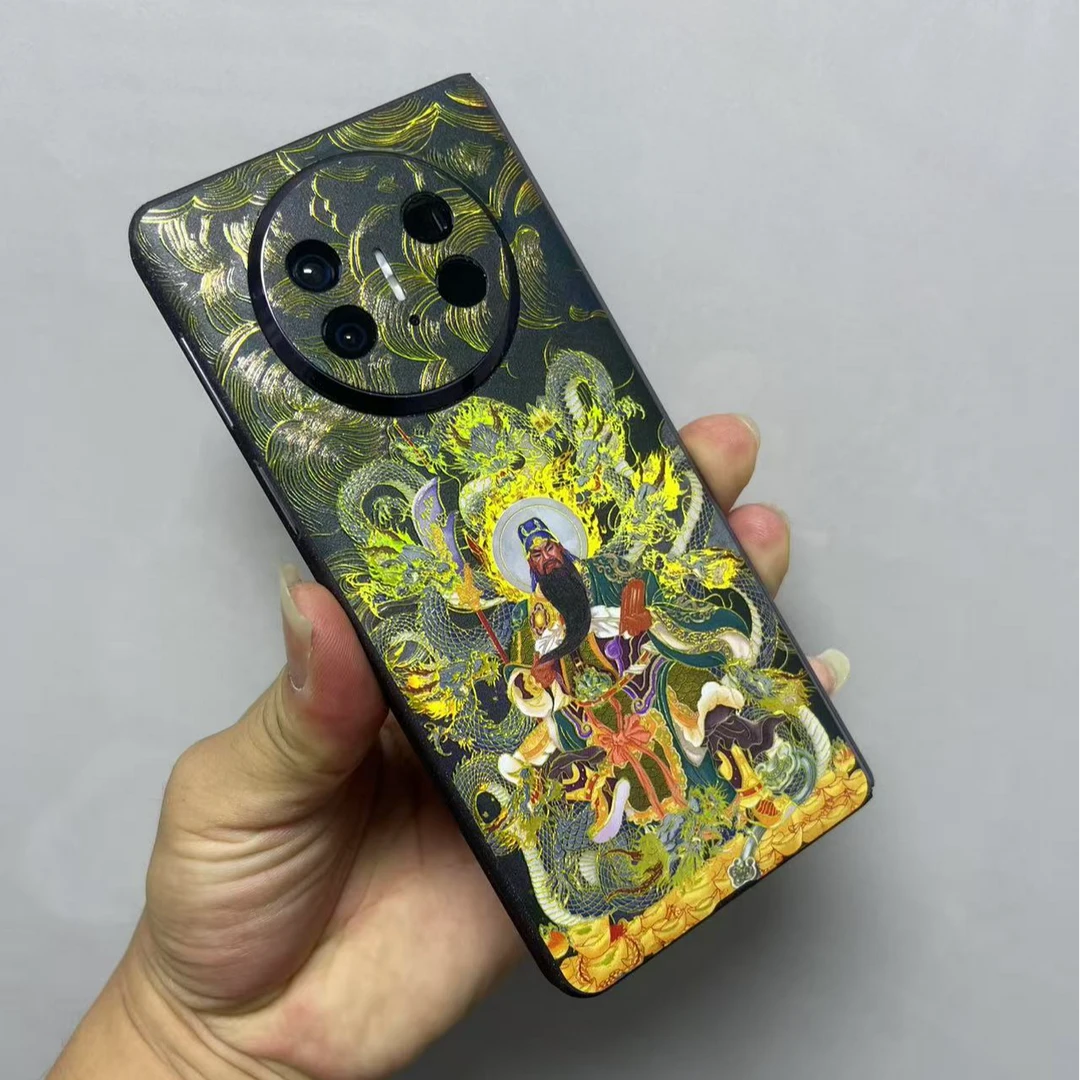 【拍一发二带加热笔】适用于华为MateX5系列手机全包膜鎏金关二爷潮