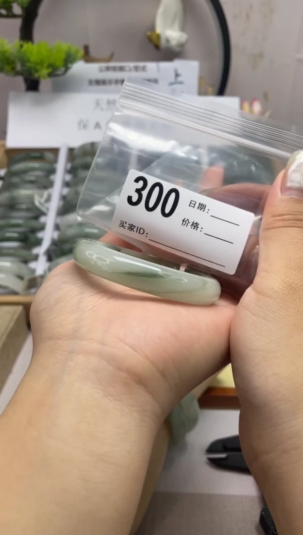 石英质玉（天山翠）手镯未镶嵌300