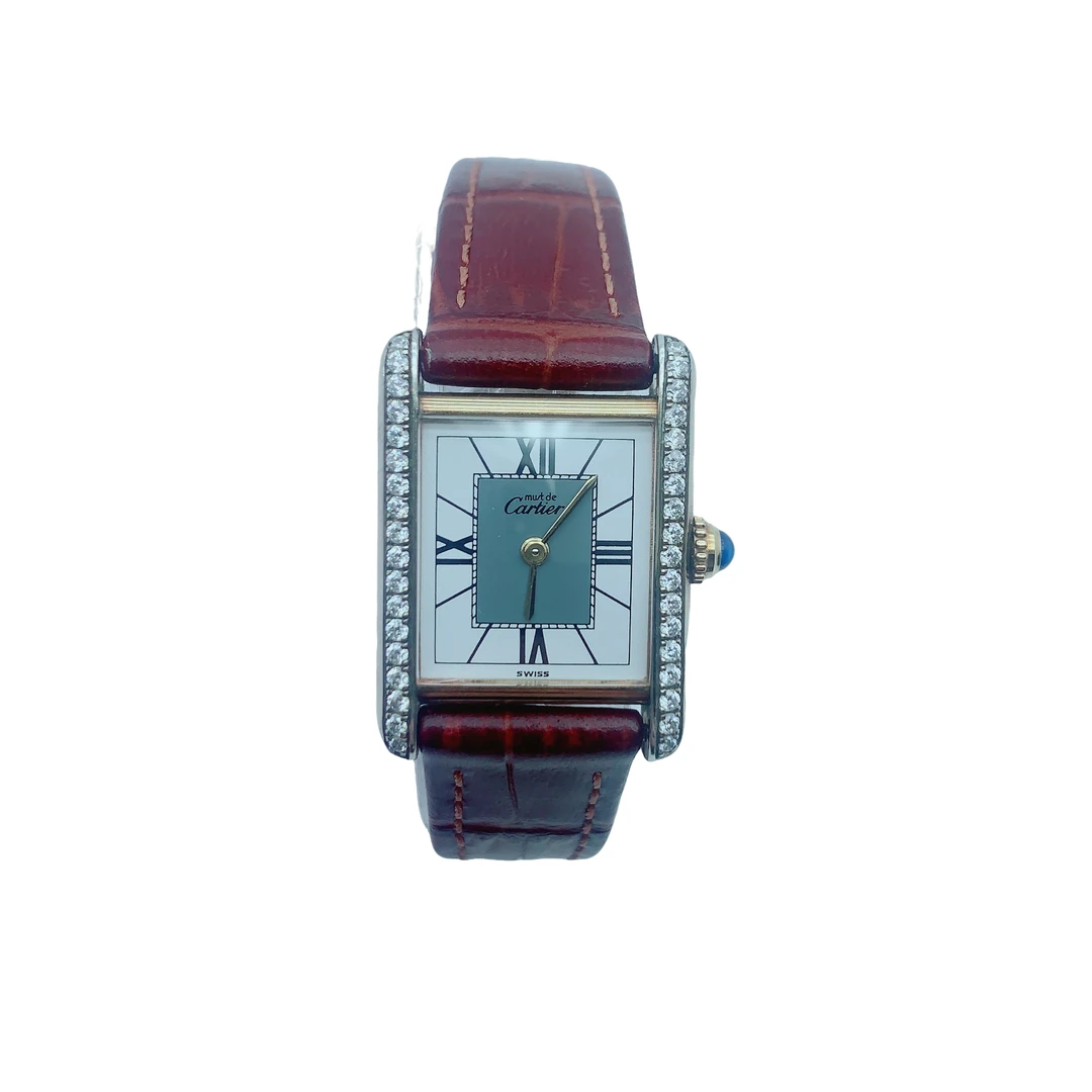 95新 Cartier/卡地亚 70518/坦克石英表/21*28盘/带扣后配/后钻