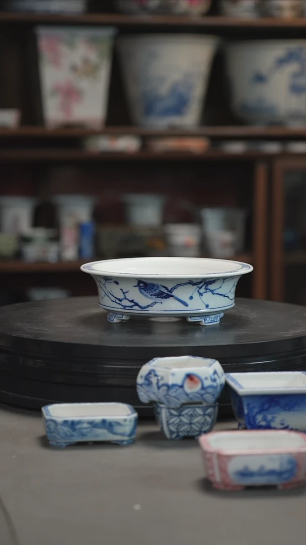 釉下青花手绘盆?****?釉下青花手绘盆 ?*?