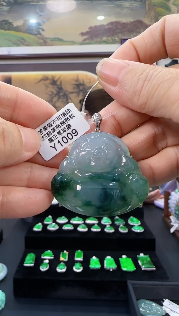 颈饰18K金镶嵌翡翠Y1009佛公