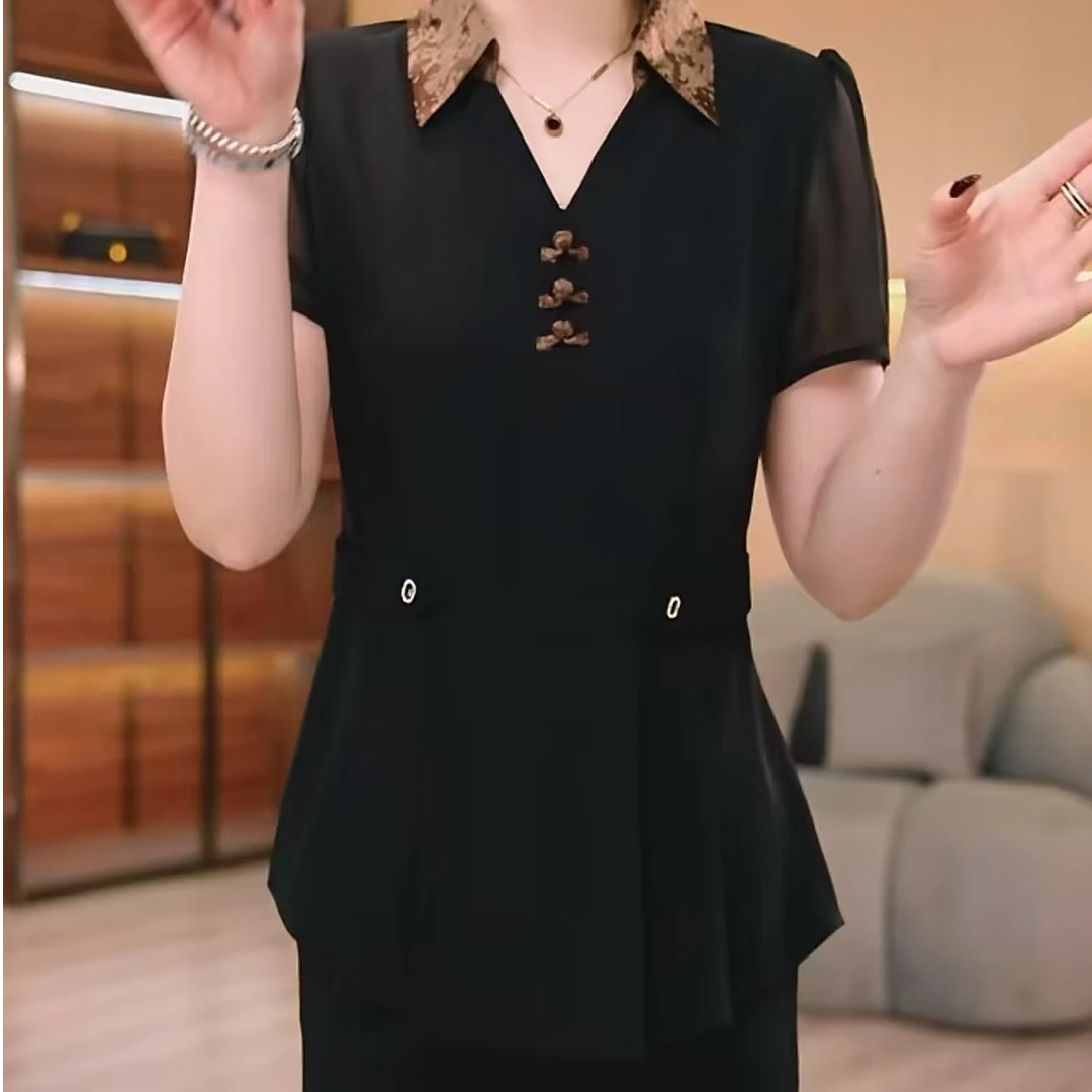 时尚中年妈妈装套装宽松休闲套装洋气质中老年女装夏装新款两件套