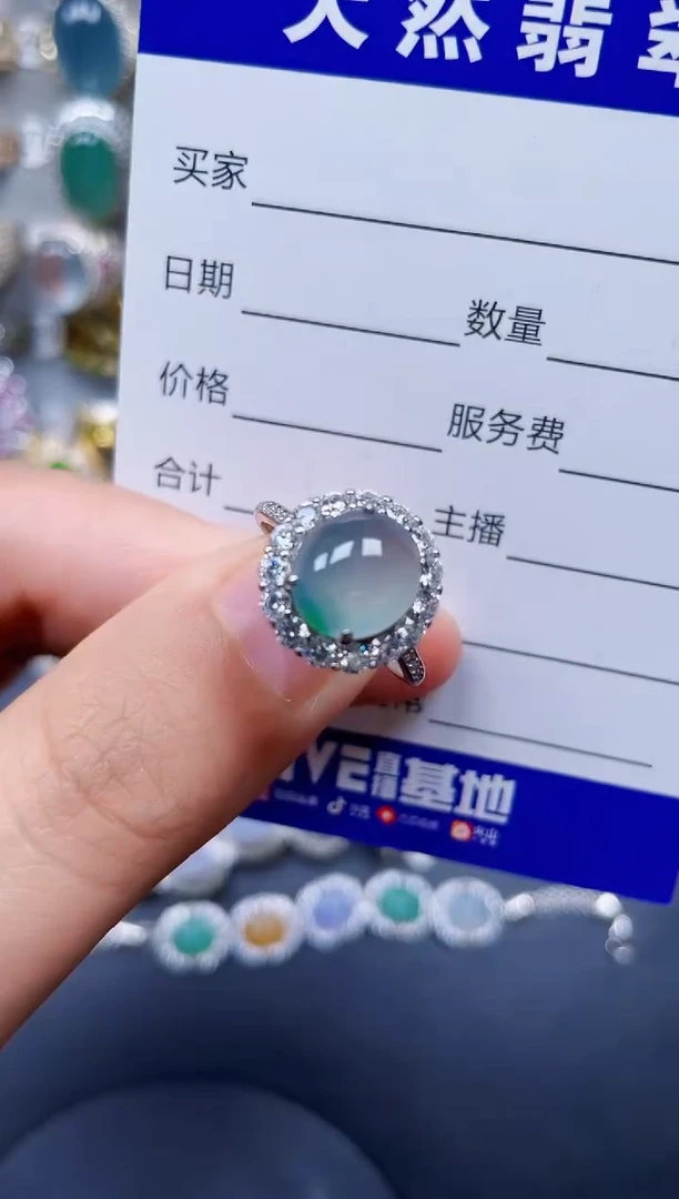 银S925镶嵌戒指翡翠416