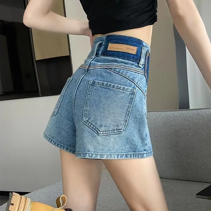 851-900春夏新款爆款高档短裙显瘦时尚包臀百褶格子百搭格纹牛仔