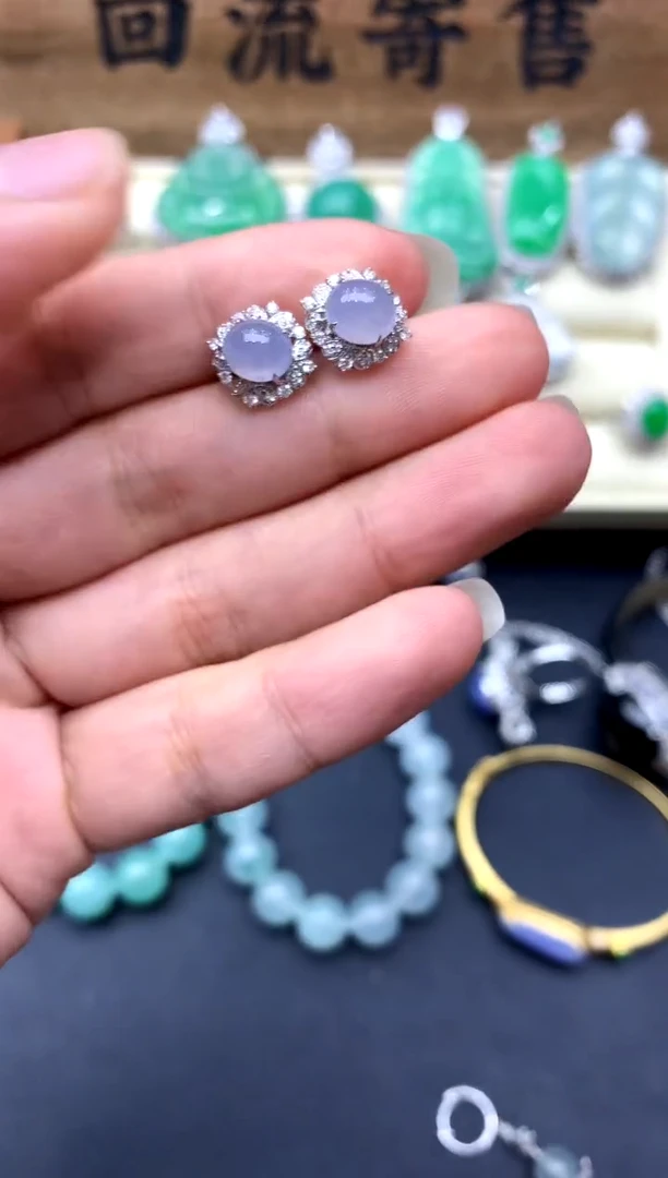 【闪购商品】翡翠耳饰18K金镶嵌215-中国好珍宝