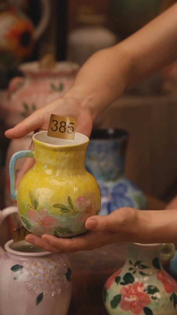 陶瓷385景德镇设计师手作花器摆件侘寂风