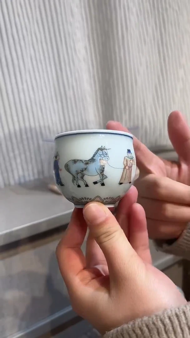 景德镇高温瓷走马观花茶杯