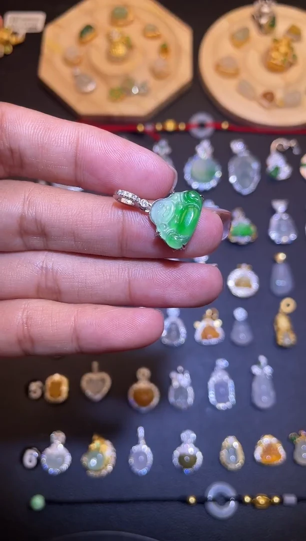 吊坠(不含链)银S925镶嵌翡翠1