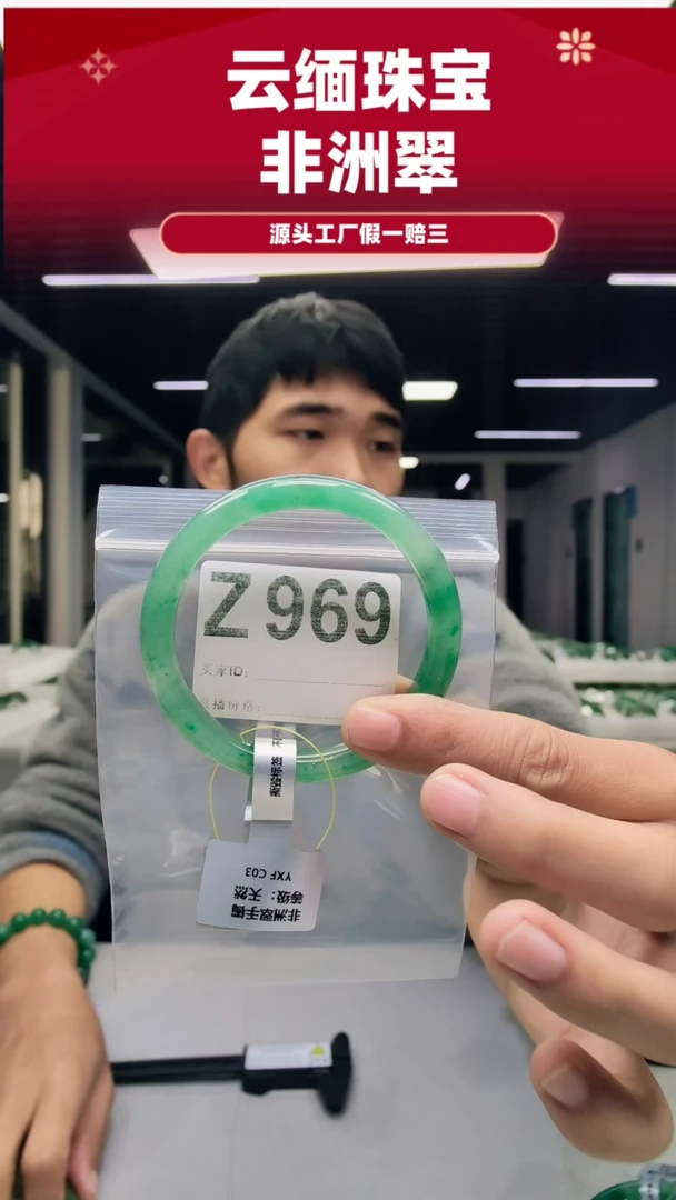 未镶嵌手镯石英质玉（非洲翠）61圈口Z969