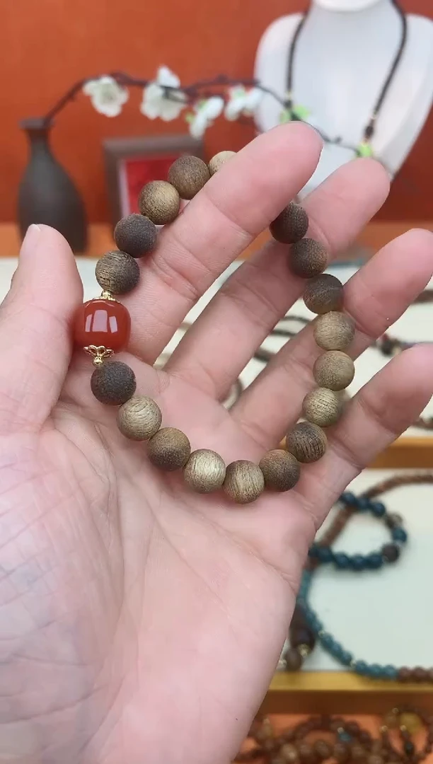 【闪购商品】檀香木手串未镶嵌海南莺歌绿单圈