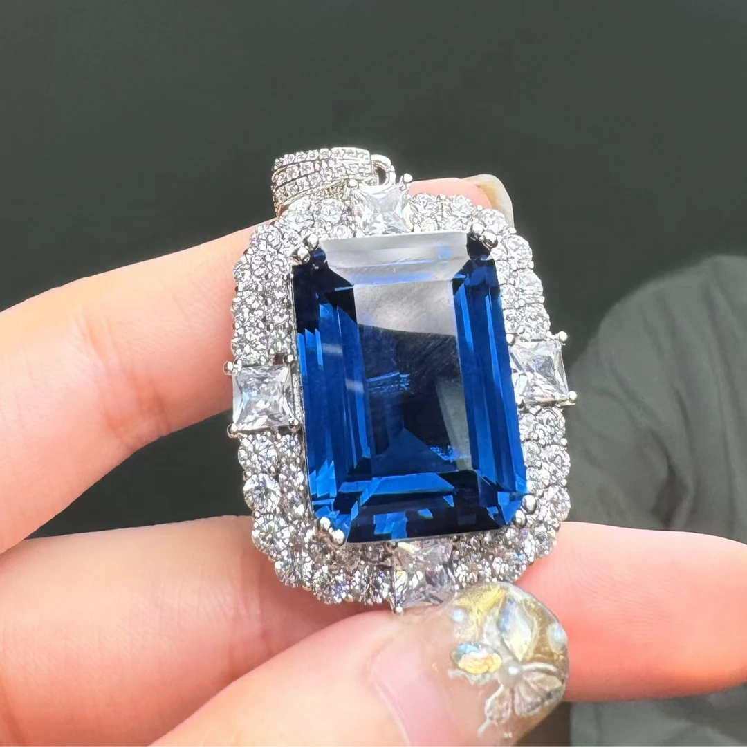 合成(培育)尖晶石气质时尚-精工合金培育吊坠配链409