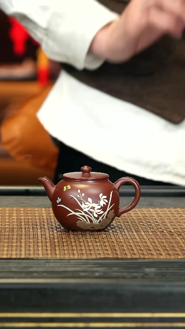 【闪购商品】紫砂茶壶19紫袍金砂 平盖秋水