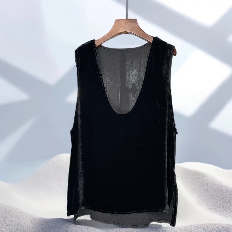 高端丝绒显瘦款马甲