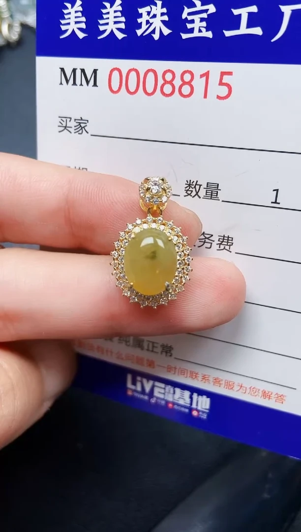 翡翠银S925镶嵌颈饰8815