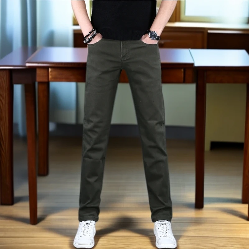 维斯克纳牛仔裤男士新款秋冬厚款休闲百搭长裤修身小脚裤潮流弹力