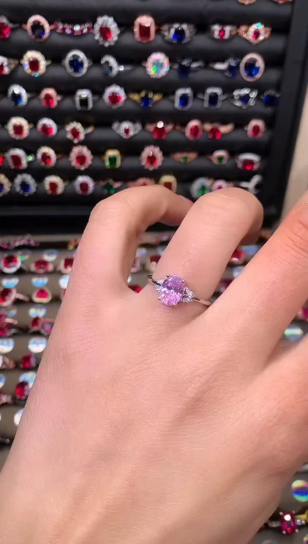 【闪购商品】蓝宝石戒指银S925镶嵌68