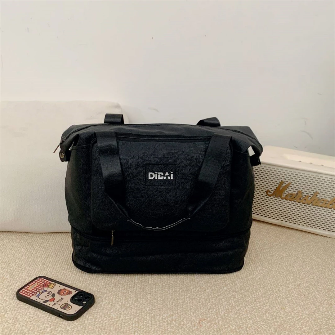 HM  质感很好！皮质大容量轻便短途收纳包可扩展旅游包 0258