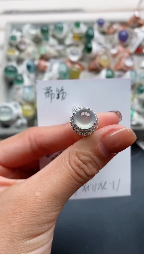 未镶嵌戒指翡翠天然缅甸A货翡翠44  1-