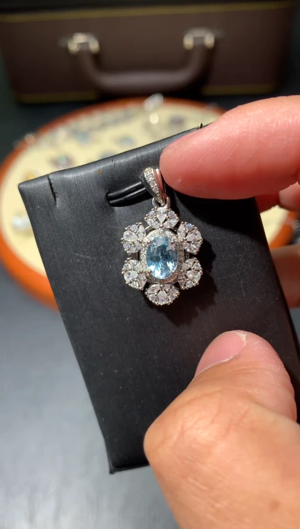 未镶嵌颈饰海蓝宝石F35【多样性发其一】