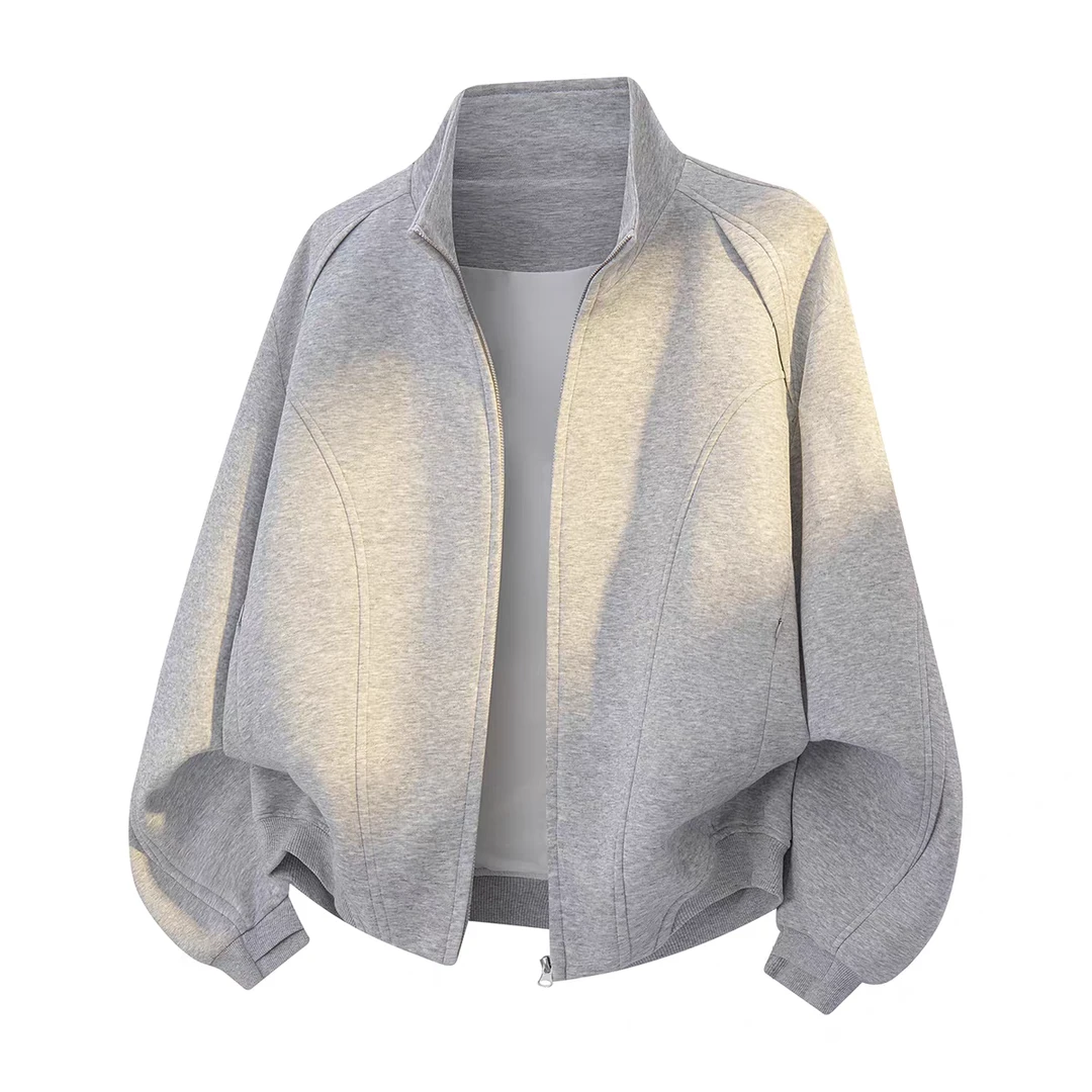 【拾善】秋冬立领美式透气拉链男士卫衣韩版运动宽松休闲s