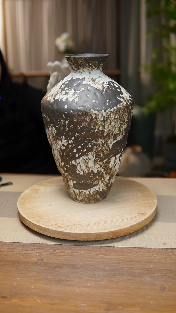 【闪购商品】陶瓷  花器诧寂黑高脚