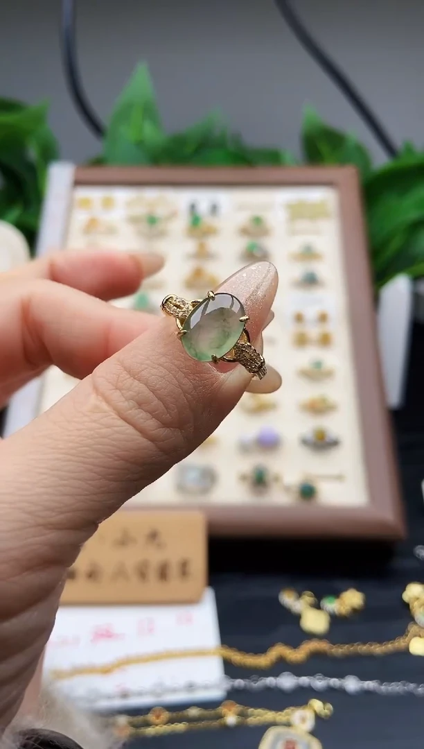 银S925镶嵌戒指翡翠12