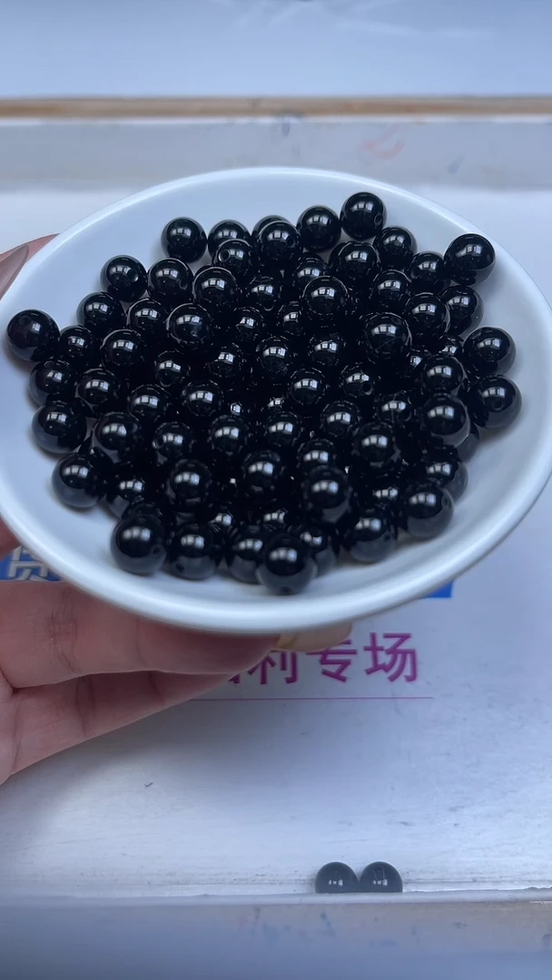 未镶嵌散珠玛瑙/玉髓B351 黑玛瑙8mm30颗8.8元