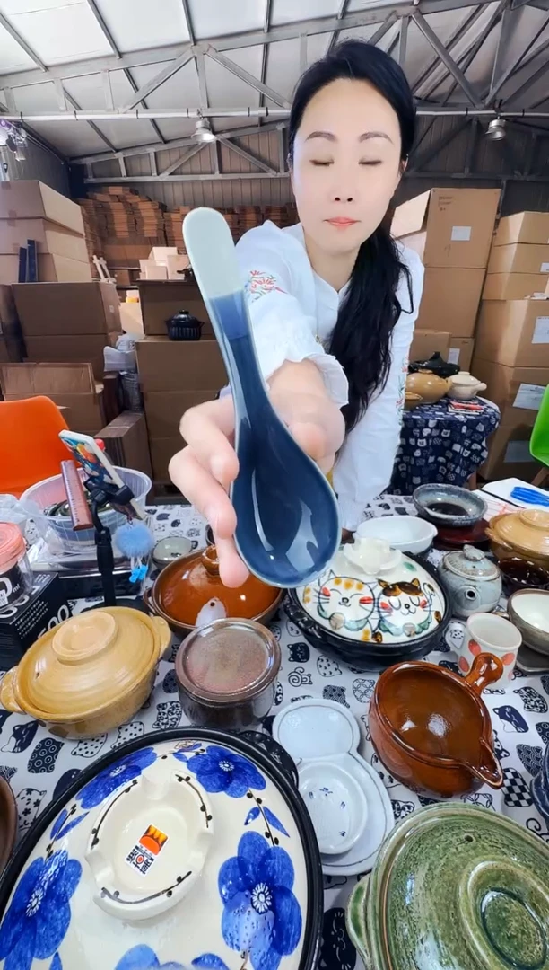 日本进口汤勺蓝色