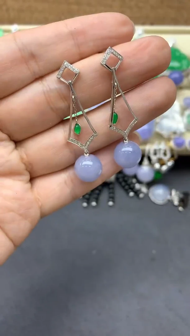 【闪购商品】翡翠耳饰18K金镶嵌568-中国好珍宝