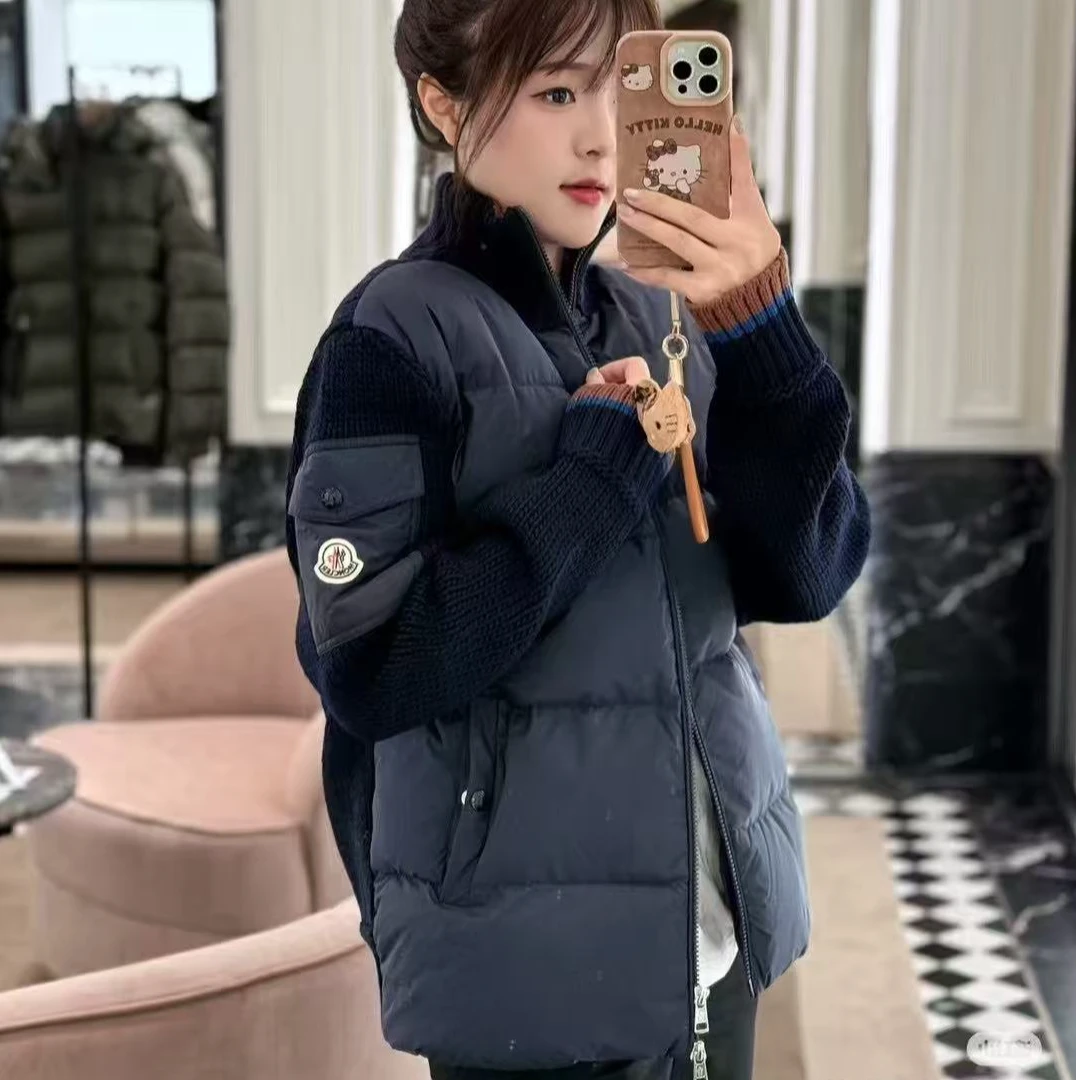 未使用 MONCLER 蒙口/六六/男款深蓝色拼羽绒开衫
