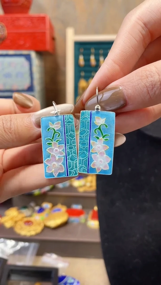 【闪购商品】非遗景泰蓝银胎耳环