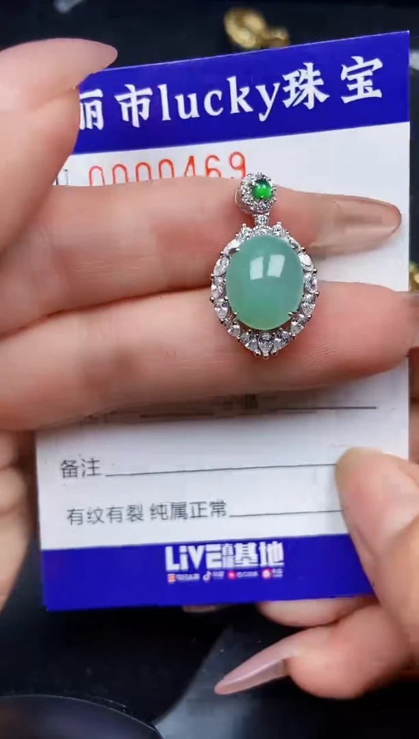 翡翠银S925镶嵌颈饰0469